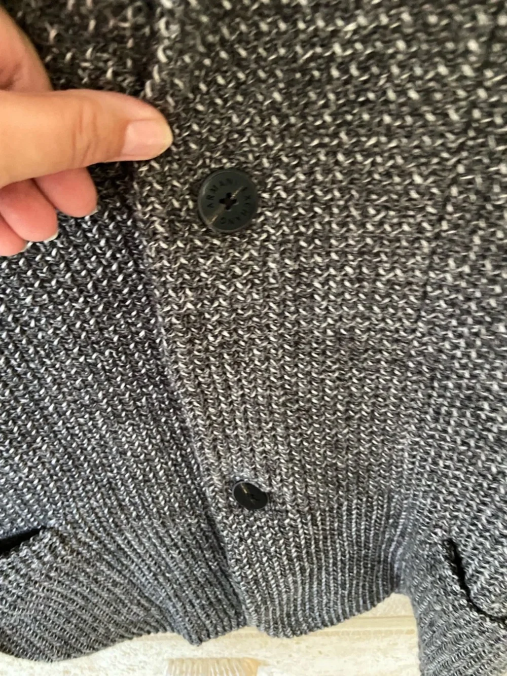 A|X Armani Exchange Black and Gray Knit Sweater blazer size XXL in heather grey